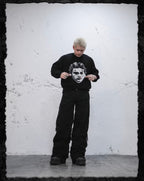 UNDERWATER Demon Digital Print Distressed Knit Sweater
