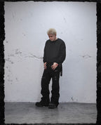 UNDERWATER Ribbon Tape Distressed Knit Sweater