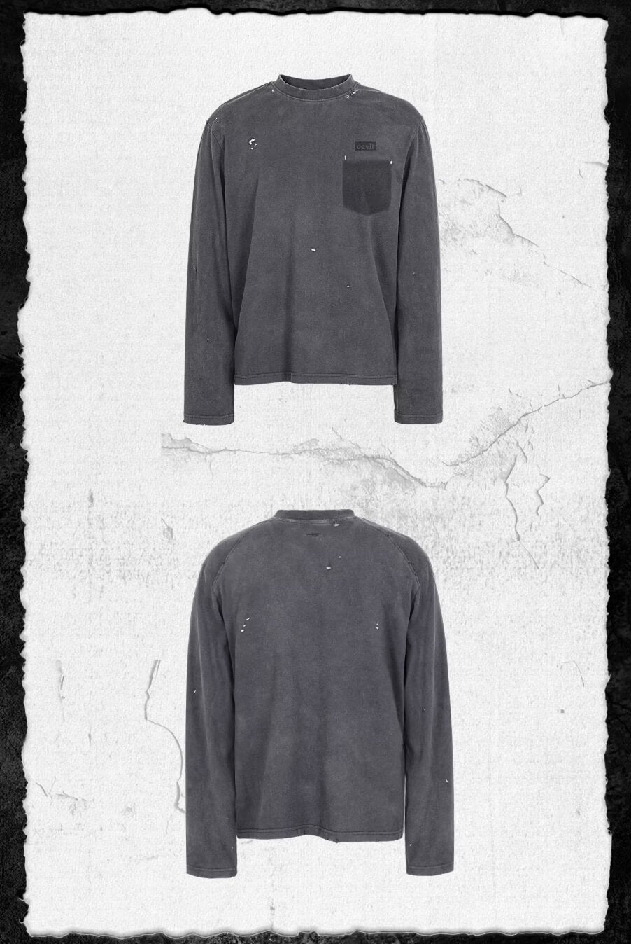 UNDERWATER Sun Faded Pocket Vintage Wash Long Sleeve Tee