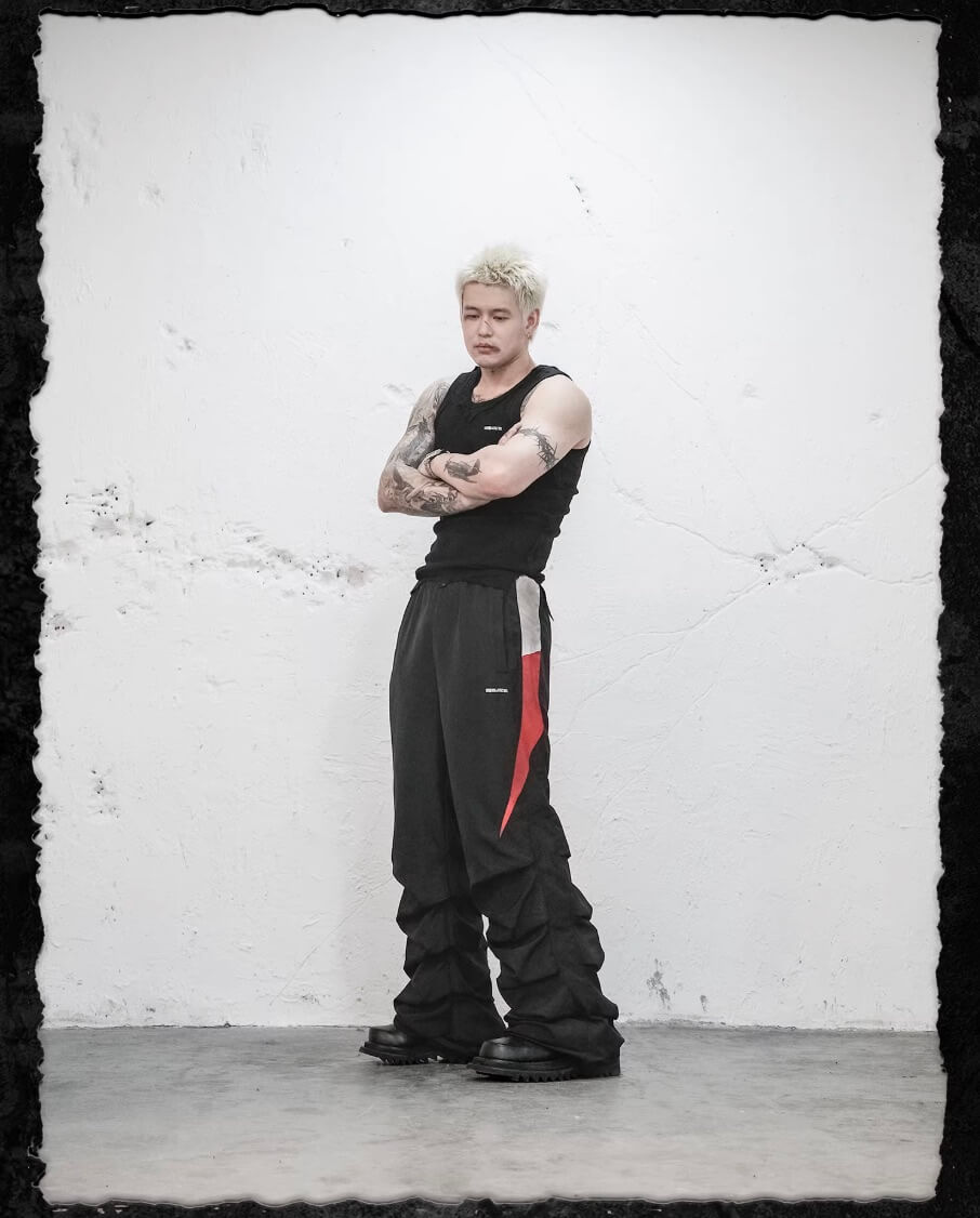 UNDERWATER Dirty Dye Colorblock Track Pants