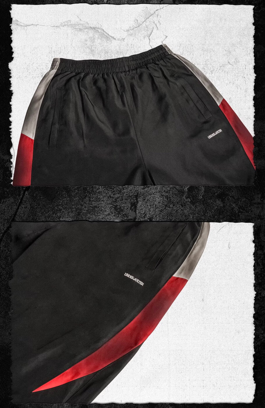 UNDERWATER Dirty Dye Colorblock Track Pants