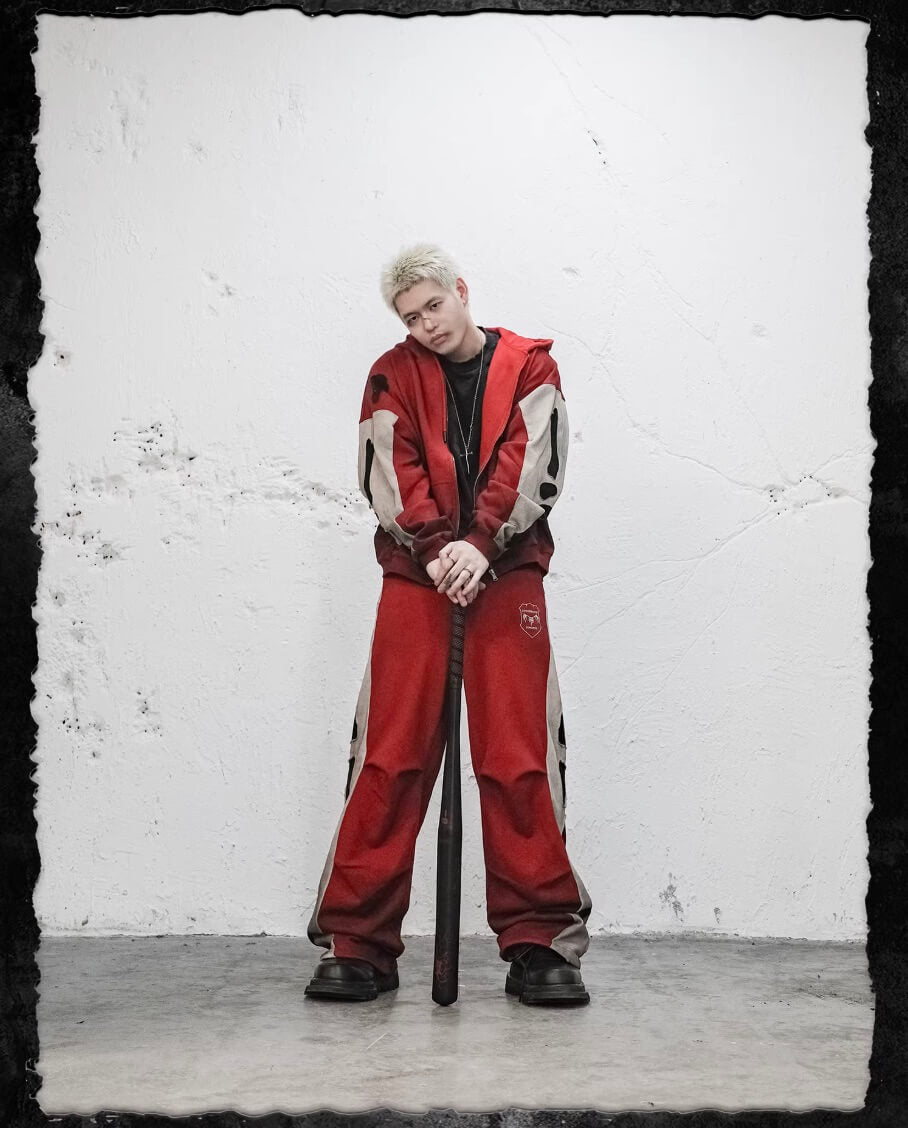 UNDERWATER Skeleton Patchwork Dirty Dye Sweatpants