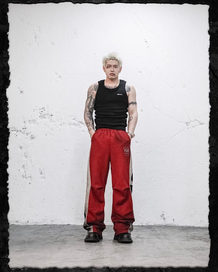 UNDERWATER Skeleton Patchwork Dirty Dye Sweatpants