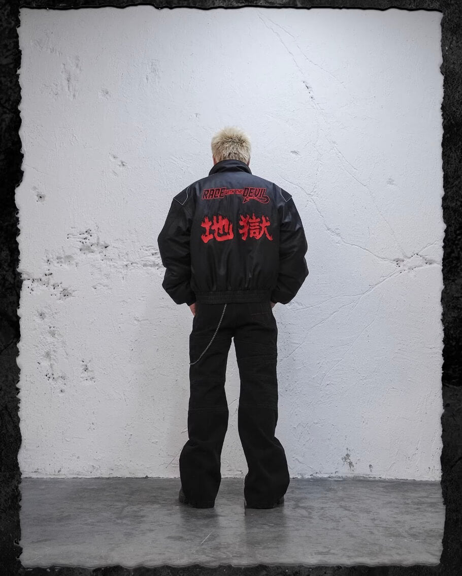 UNDERWATER Snakeskin Deconstructed Patchwork Flared Jeans