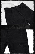 UNDERWATER Snakeskin Deconstructed Patchwork Flared Jeans