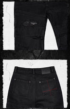 UNDERWATER Snakeskin Deconstructed Patchwork Flared Jeans