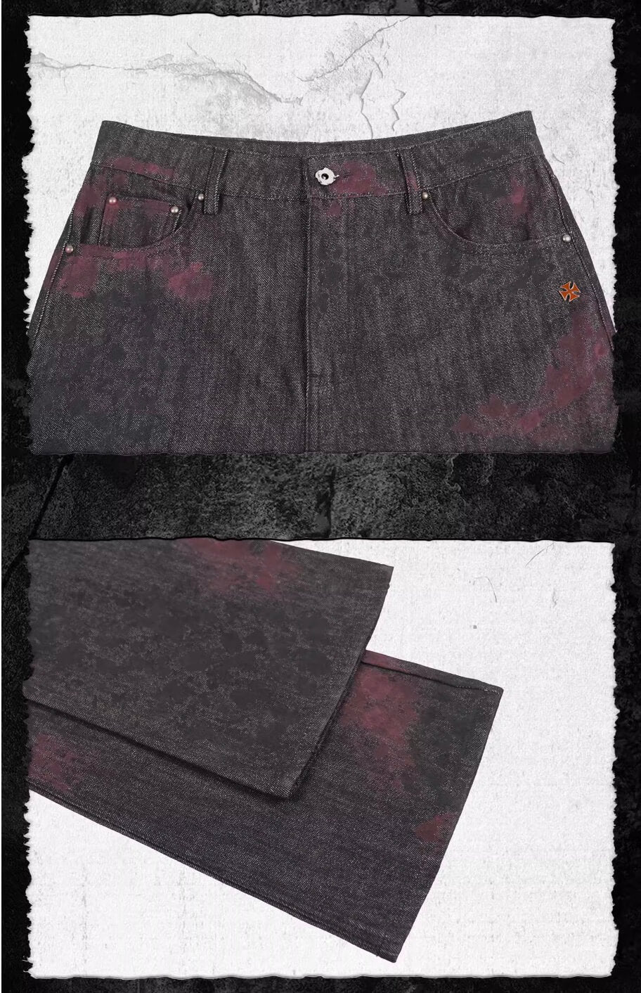 UNDERWATER Studded Denim Flared Jeans