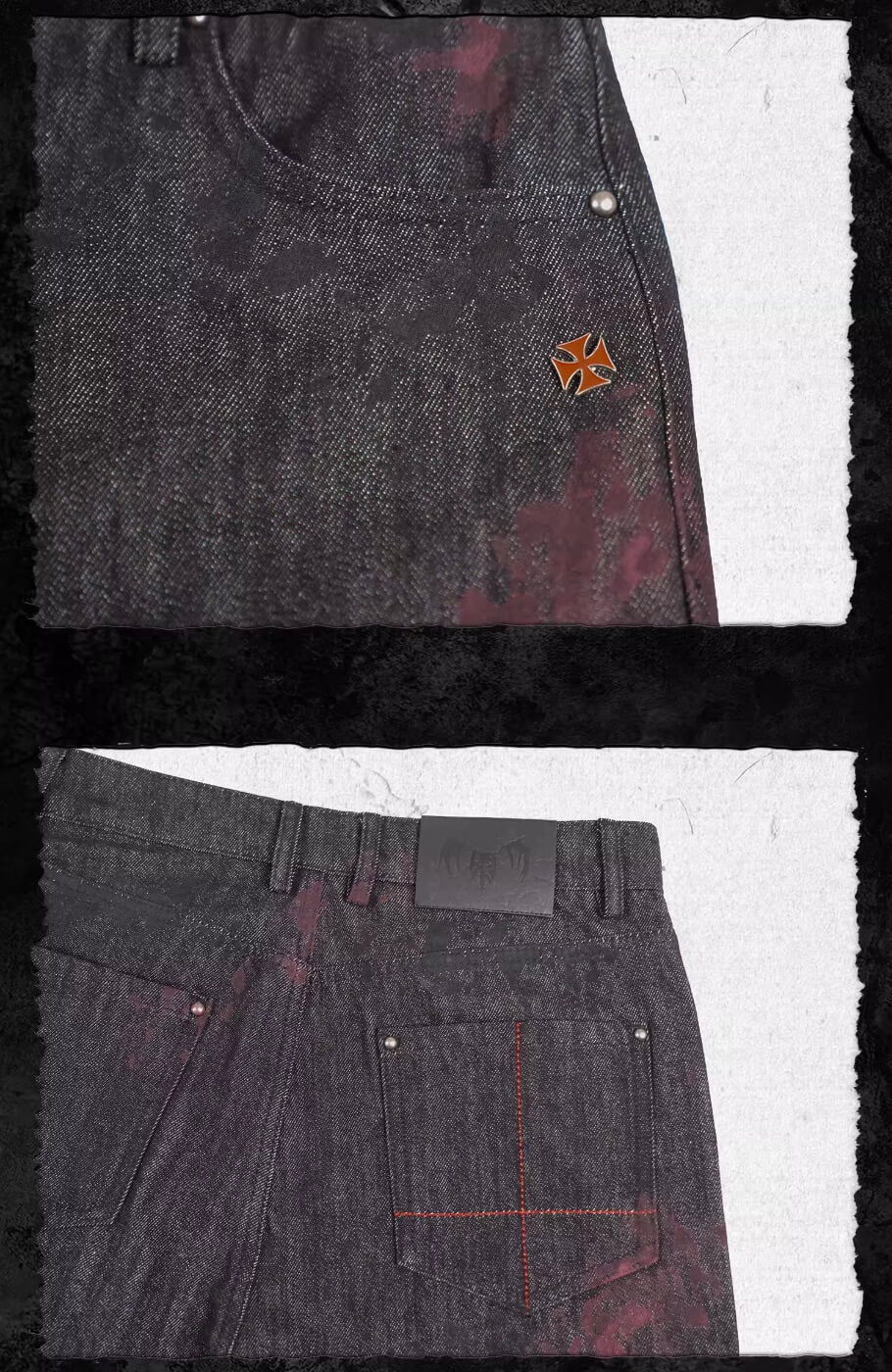 UNDERWATER Studded Denim Flared Jeans