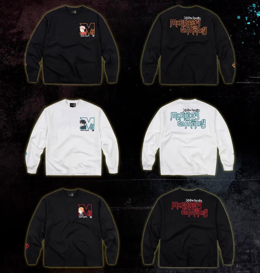 MEDM × Jujutsu Kaisen Big M Logo Character Print Embroidered Long Sleeve Tee