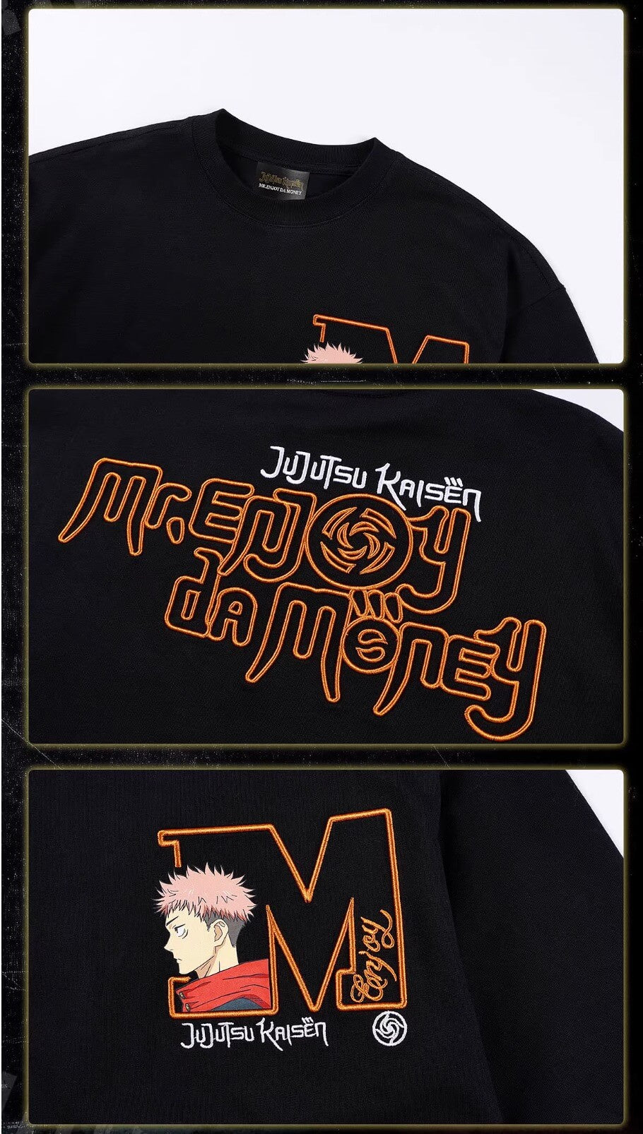MEDM × Jujutsu Kaisen Big M Logo Character Print Embroidered Long Sleeve Tee