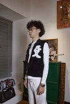 TGFCLUB Distressed Embossed Quilted Zip Up Vest