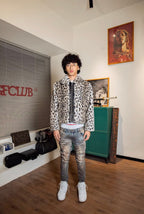 TGFCLUB Leopard Printed Faux Fur Jacket