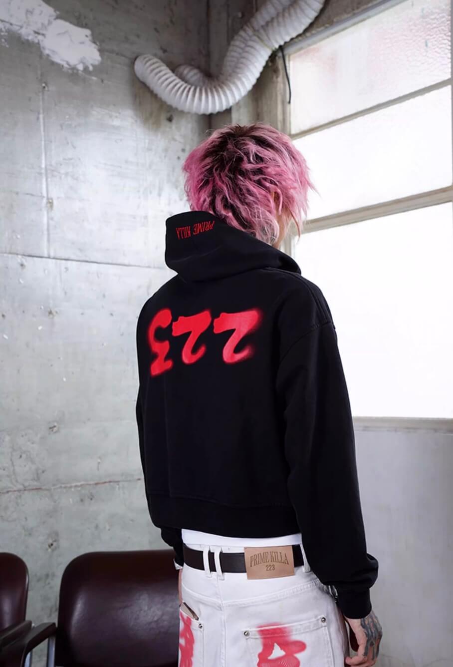 TGFCLUB Prime Killer Graphic Cropped Zip Up Hoodie
