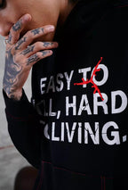 TGFCLUB Easy To Kill Hard To Living Print Slim Fit Hoodie