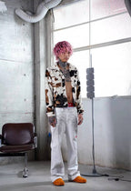 TGFCLUB Kill Graffiti Distressed White Flared Jeans
