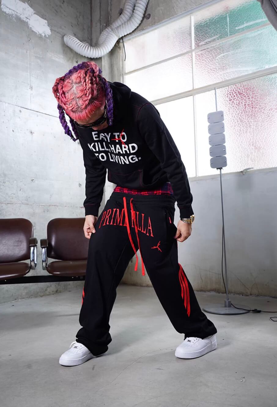 TGFCLUB PRIME KILLA Print Rhinestone Double Waist Sweatpants