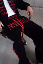 TGFCLUB PRIME KILLA Print Rhinestone Double Waist Sweatpants