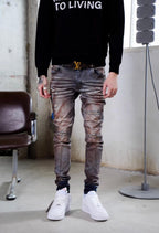 TGFCLUB Rust Washed Distressed Slim Fit Skinny Jeans
