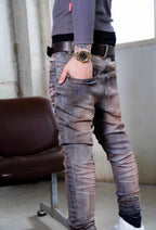 TGFCLUB Rust Washed Distressed Slim Fit Skinny Jeans