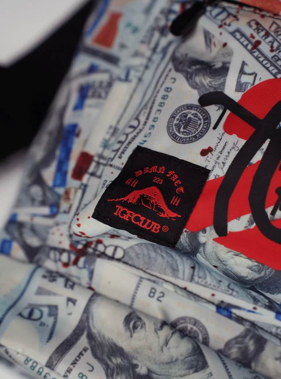 TGFCLUB Graffiti Dollar Bill All Over Printed Backpack