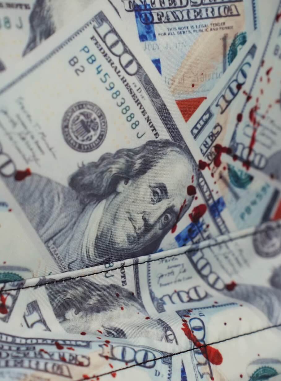 TGFCLUB Graffiti Dollar Bill All Over Printed Backpack