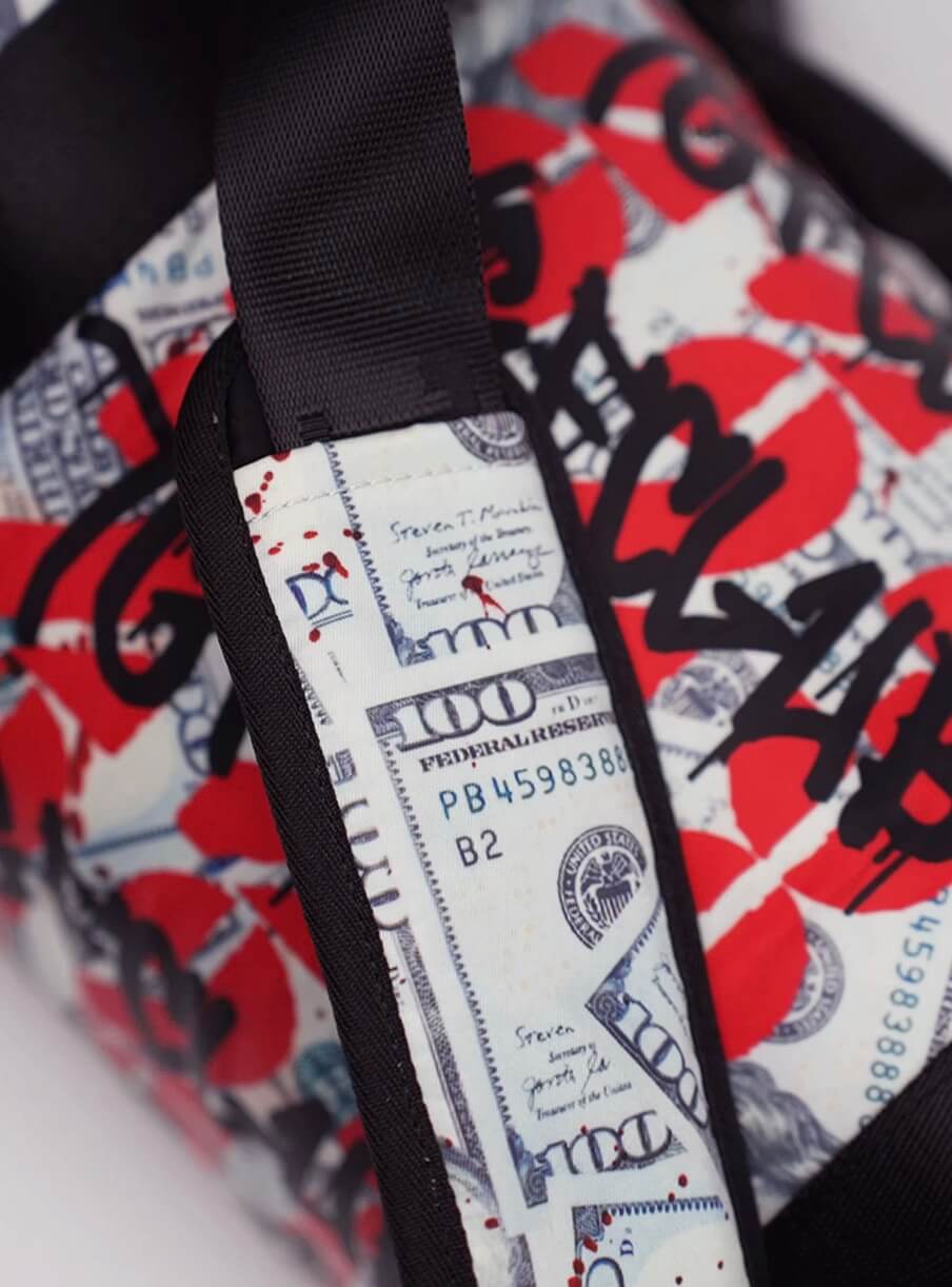 TGFCLUB Graffiti Dollar Bill All Over Printed Duffle Bag