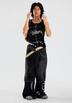 Night Lab Frayed Seam Washed Denim Shorts