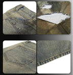 Night Lab Rivet Patchwork Rust Washed Jeans