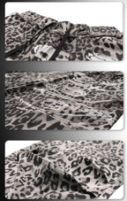 Night Lab Skull Pirate Leopard Printed Distressed Pants