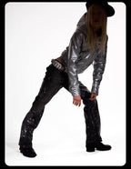 Night Lab All Over Sequined Distressed Jeans