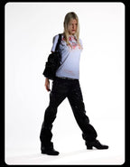 Night Lab All Over Sequined Distressed Jeans