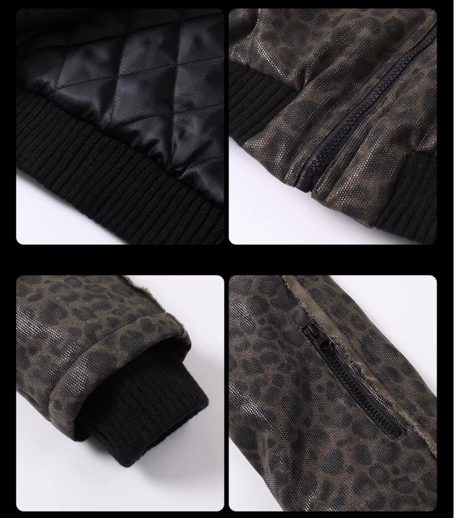 Night Lab Leopard Print Faux Fur Hood Jacket