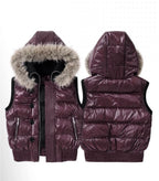 Night Lab Faux Fur Trim Hooded Down Vest
