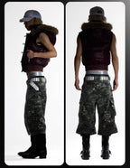 Night Lab Faux Fur Trim Hooded Down Vest
