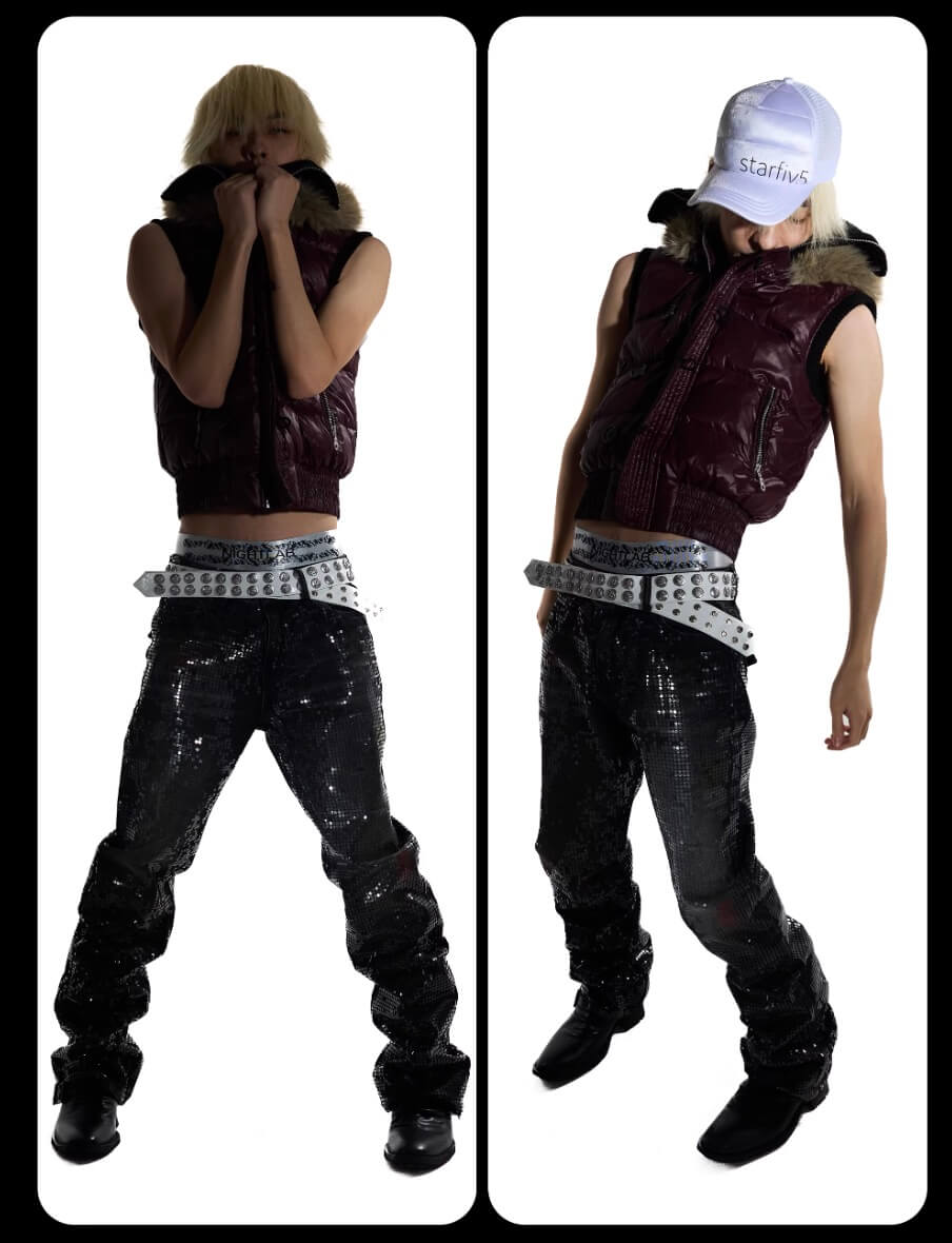 Night Lab Faux Fur Trim Hooded Down Vest