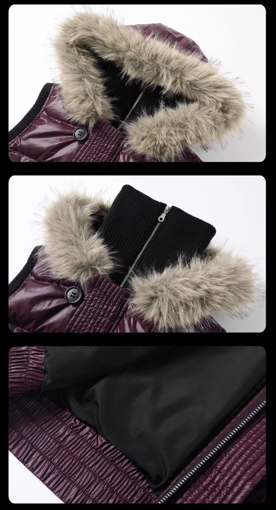 Night Lab Faux Fur Trim Hooded Down Vest