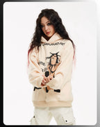 Night Lab Punk Girl Puff Print Hoodie