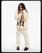 Night Lab Punk Girl Puff Print Hoodie