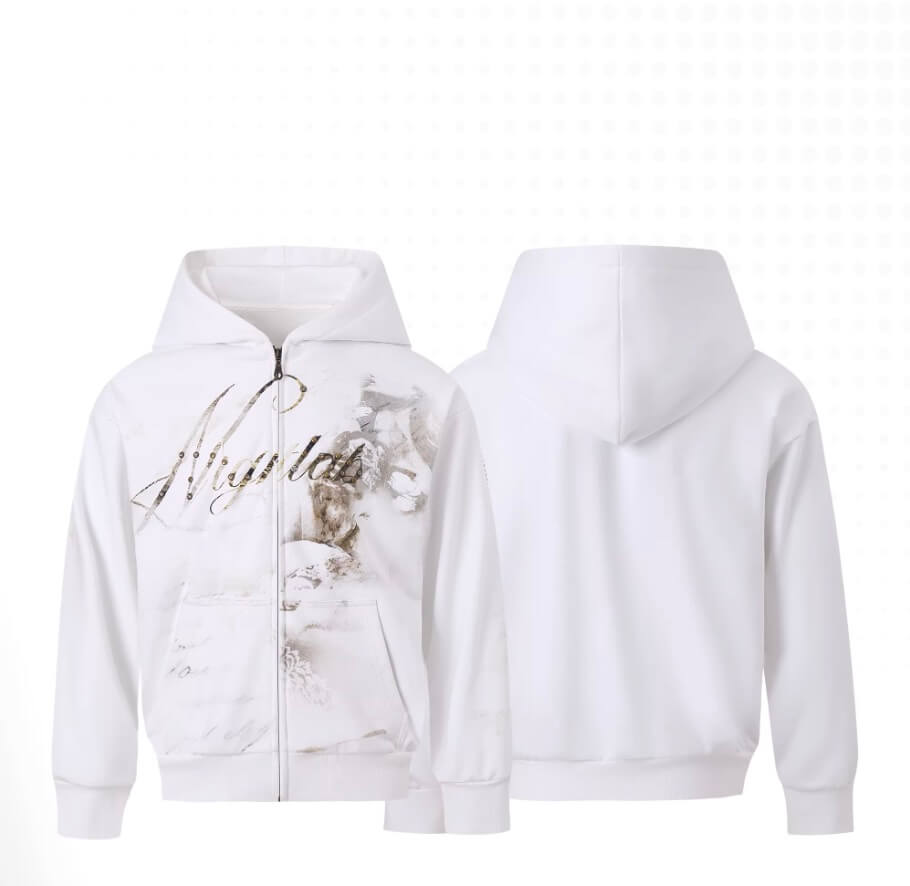 Night Lab Studded Rhinestone Zip Up Hoodie
