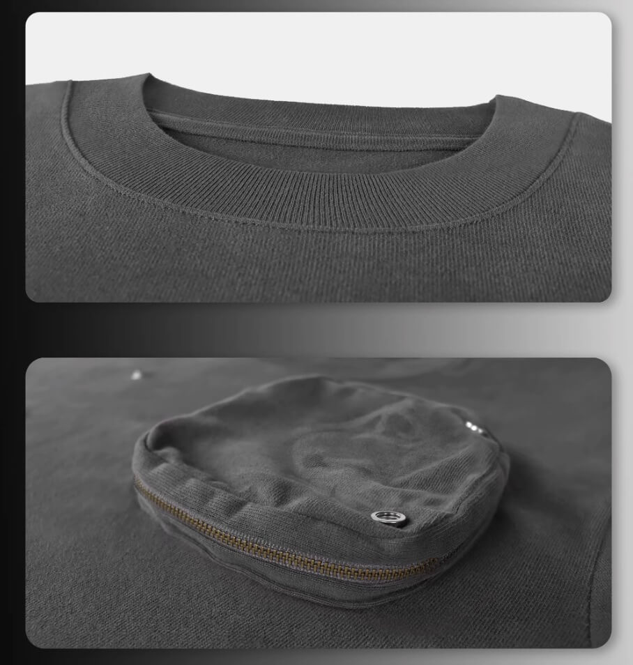 Night Lab Skeleton Print Zip Pocket Tee