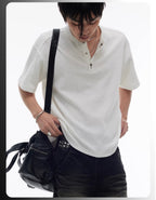 Night Lab Pirate Gem Studded Waffle Henley Tee