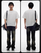 Night Lab Pirate Gem Studded Waffle Henley Tee