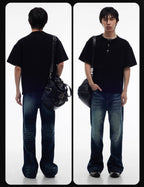 Night Lab Pirate Gem Studded Waffle Henley Tee