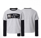 Night Lab Kiss Me Playlist Patch Layered Waffle Sleeve Tee