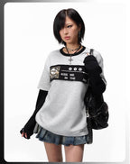 Night Lab Kiss Me Playlist Patch Layered Waffle Sleeve Tee