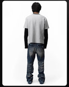 Night Lab Kiss Me Playlist Patch Layered Waffle Sleeve Tee