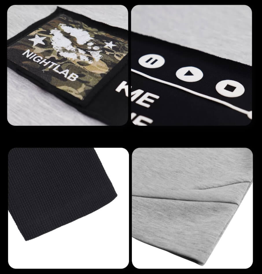 Night Lab Kiss Me Playlist Patch Layered Waffle Sleeve Tee