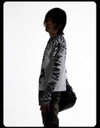 Night Lab Zebra Print Slim Fit Long Sleeve Tee