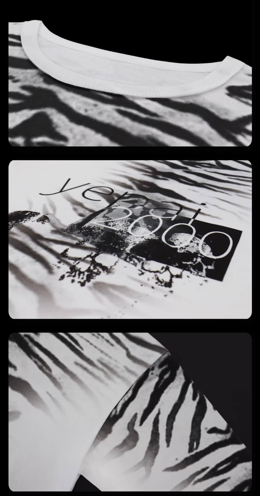 Night Lab Zebra Print Slim Fit Long Sleeve Tee