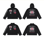EVETS Printed Detachable Hood Coach Jacket